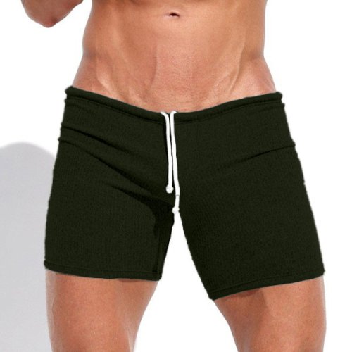 Immagine di Pantaloncini con coulisse traspiranti casual da uomo estivi Costumi da bagno in tinta unita per correre, sport, surf, spiaggia e vacanze