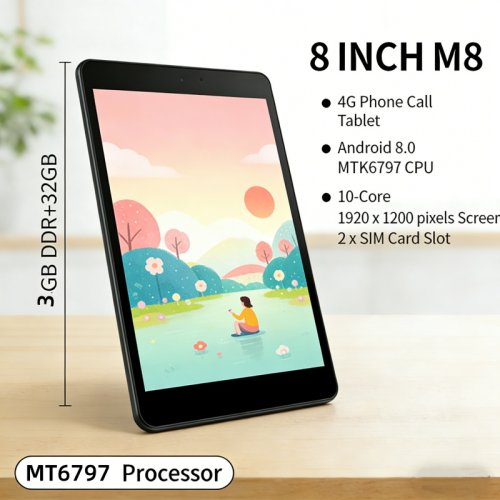 Image de Tablette 8 Pouces 4G avec Double SIM - Android 10 & 3GB RAM