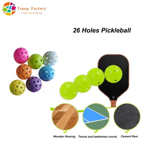 Imagen de Pelotas de Pickleball para interiores, 3/6/12 Uds., 26 agujeros, coloridas y duraderas, pelota de entrenamiento de 72mm, práctica de entretenimiento