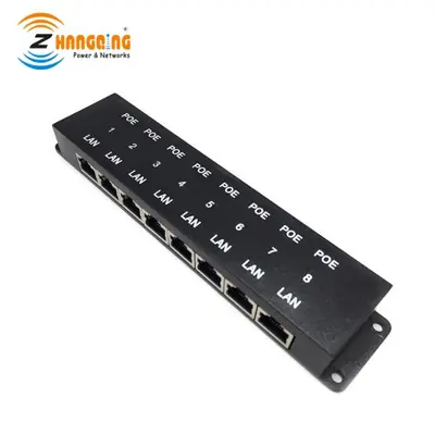 Image de Injecteur PoE 8 Ports 100Mbps - Alimentation Ethernet Passive
