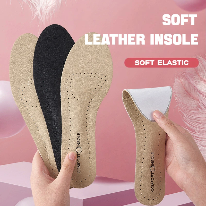 Immagine di Solette in Pelle per Scarpe da Donna con Cuscinetti Morbidi Antiscivolo, Supporto per Arco Plantare e Comfort per Piedi – Inserti per Sollievo dalla Fascite Plantare