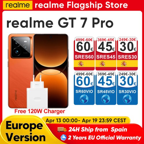 Imagen de Smartphone Realme GT 7 Pro 5G Global con Snapdragon 8 Elite, Pantalla OLED Ecológica de 120 Hz, Carga Rápida 120W SuperVOOC y Cámara de 50 MP con NFC y GPS