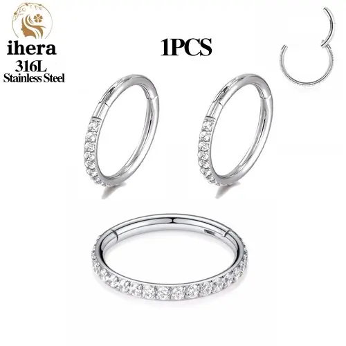 Image de Boucles d'oreilles zircon acier inoxydable - Piercings élégants