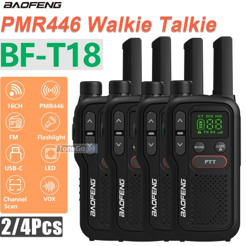 Image of Baofeng T18 Mini Walkie Talkie PMR446 Radio Long Range Rechargable Type-C Charger  Portable Kids Two Way Radio For Camping Trip