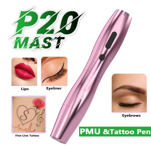 Image of Professional Mast P20 Rotary Tattoo Machine with 2.5mm Stroke, 1000mAh Rechargeable Battery, Lightweight 122g Design for Precision Tattooing and Permanent Makeup