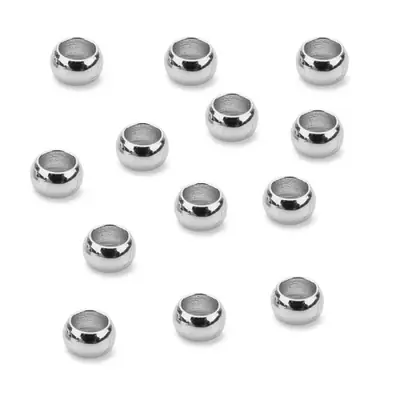 Image de Perles à Sertir Acier Inoxydable 2-3mm - Lot de 100