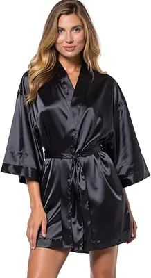 Image de Kimono Soyeux Élégant - Robe de Demoiselle d'Honneur