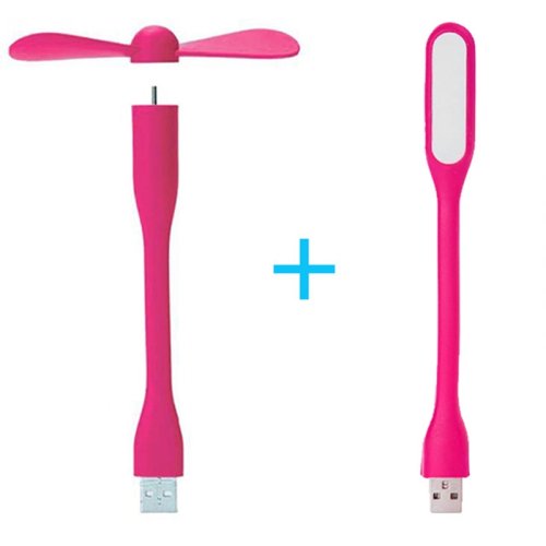 Image of Portable Creative Mini USB Fan Flexible Bendable Cooling Fan and USB LED Light For Power Bank Notebook & Computer Summer Gadget