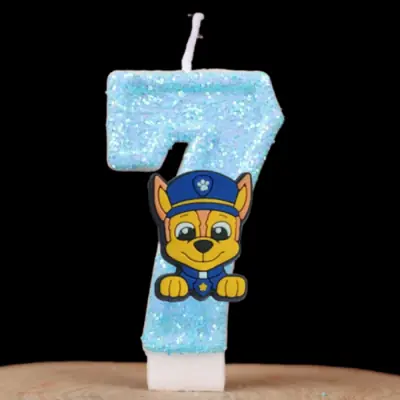 Image de Bougie de Chasse Paw Patrol - Décoration Gâteau Anniversaire Enfants