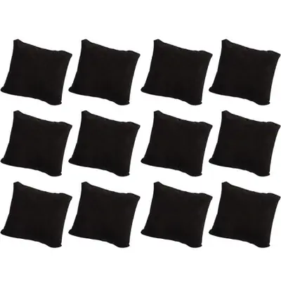 Image de 12 Oreillers de Montre Noirs en Velours - Présentoirs Élégants pour Bijoux