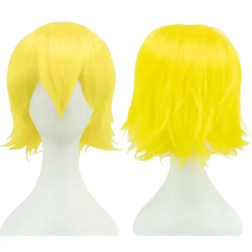 Image de Perruque Bob Courte Synthétique - Rose, Blond, Orange