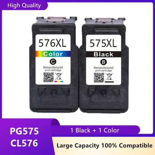 Image of Remanufactured PG-575XL & CL-576XL Ink Cartridges Compatible with CANON PIXMA TS3550i, TS3551i, TR4750i, TR4751i Printers – High-Yield Black and Color Replacement Cartridges