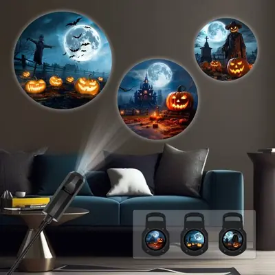 Image de Lampe Projetion Citrouille Lunaire 360°