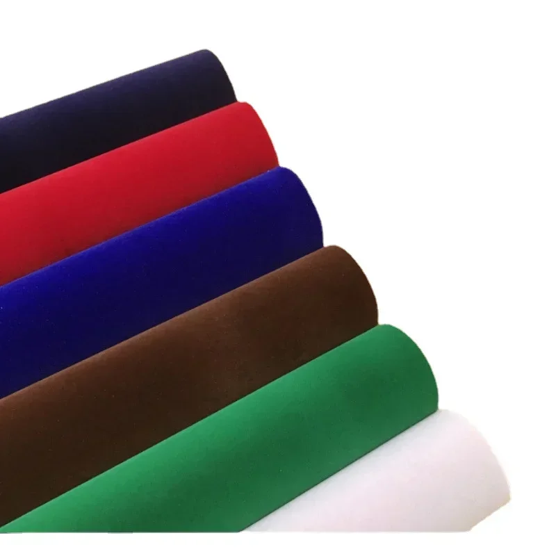 Immagine di Tessuto Velluto Autoadesivo Multicolore in Rotoli da 500 cm, 300 cm, 200 cm, 100 cm e 45 cm – Rivestimento Floccato con Strato Adesivo per Contenitori di Gioielli, Decorazioni Auto e Artigianato Creativo (Spessore 1-2 mm)