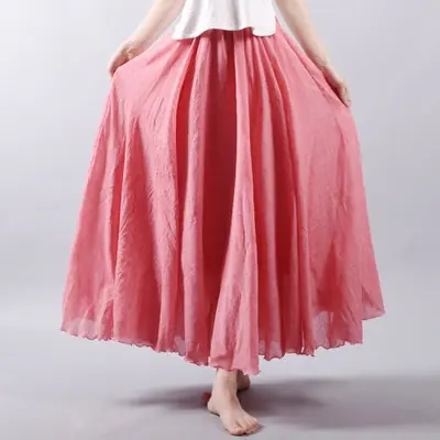 Image de Jupe Longue Boho Été 2026 - Coton & Lin Taille Haute
