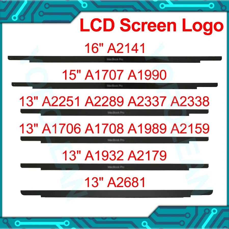 Image of Premium LCD Screen Glass Trim Logo Bezel Front Display Cover for MacBook Pro and Air Models A1706, A1707, A1708, A1990, A2141, A1932, A2337, A2338, A2442