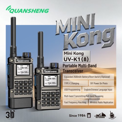 Zdjęcie Quansheng UV-K1 8 – Mocny Radiotelefon Przenośny z Wielopasmowym Odbiornikiem AM/FM