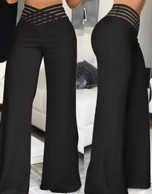 Image de Pantalon Large Taille Haute Femme - Style Flare Été