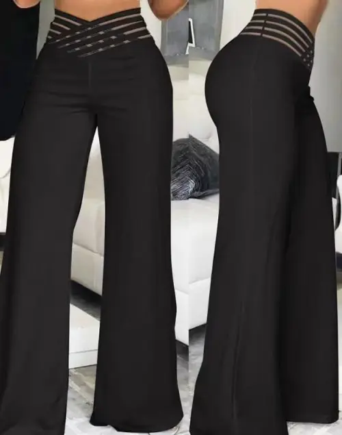 Image de Pantalon Large Taille Haute Femme - Style Flare Été