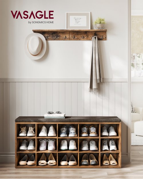 Image de Banc à Chaussures Organisateur avec Siège Rembourré