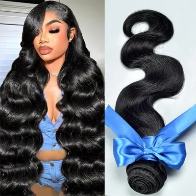 Image de Extensions de Cheveux Brésiliens Naturels - Vague de Corps 32-40 pouces
