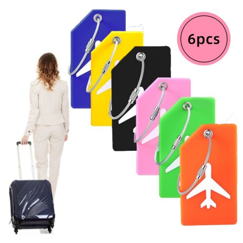 Image de Étiquettes de Bagage en Silicone - 6 Pièces Unisexe