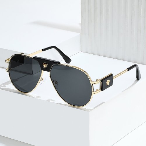 Imagen de Gafas de sol clásicas de aviación para mujer, diseñador de marca, decoración de cabeza de ganado, gafas de sol de piloto de diseñador de marca UV400