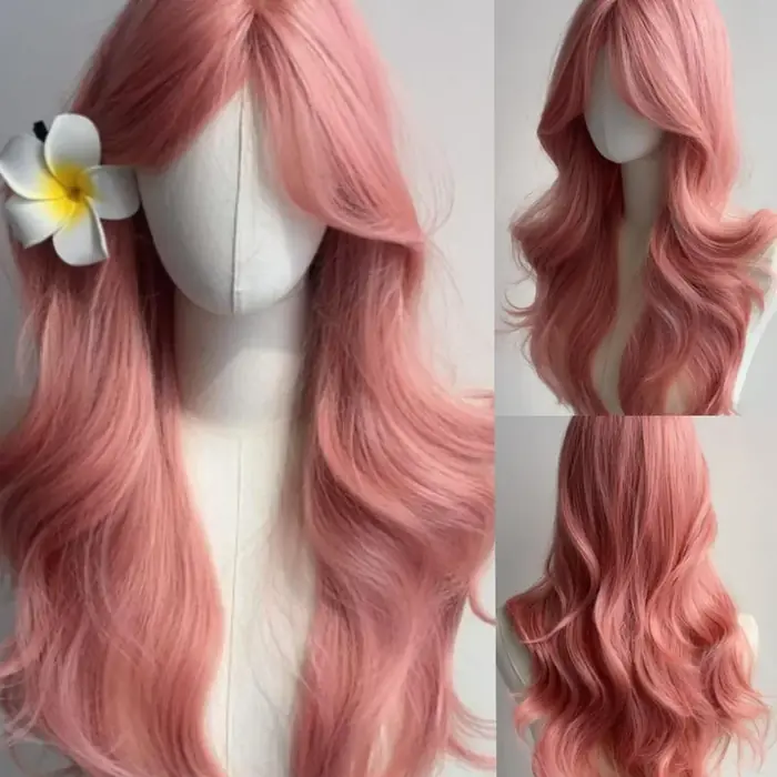 Image de Perruque Lolita Rose Longue & Droite - Style Sweet Harajuku