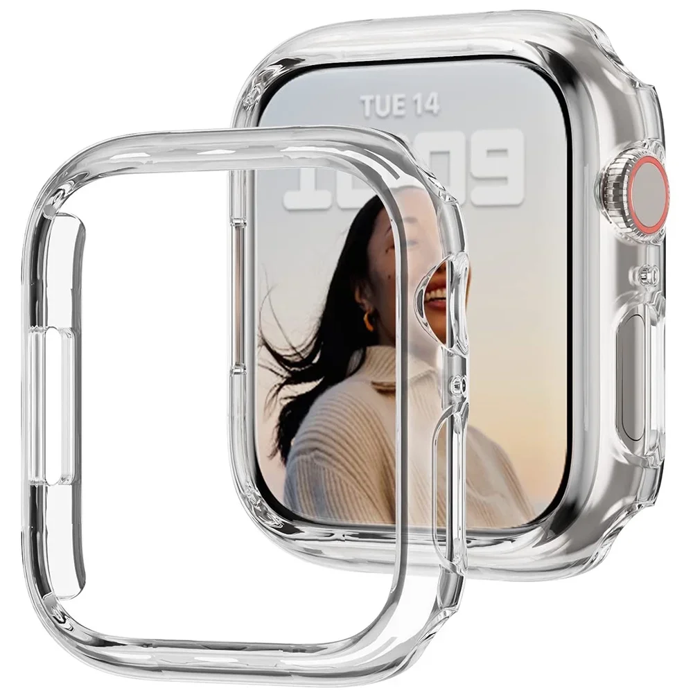 Bild von PC-Schutzabdeckung für Apple Watch Gehäuse – Kompatibel mit 38 mm, 40 mm, 41 mm, 42 mm, 44 mm, 45 mm, 46 mm, 49 mm – Stoßschutz für iWatch Serie 8, 7, SE, 6, 5, 4, 3, 9 – Hartschalen-Zubehör