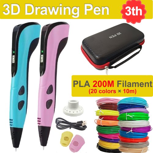 Immagine di Penna 3D per Bambini con Filamento PLA 1.75 mm – Creatività a Portata di Mano, Ideale per Disegni Fai Da Te e Regali di Natale o Compleanno con Custodia da Viaggio