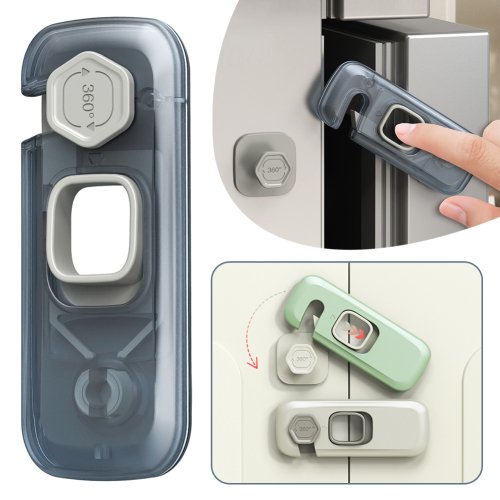 Immagine di Serrature Autoadesive per Frigorifero e Congelatore - Kit da 5 Pezzi per Sicurezza dei Bambini