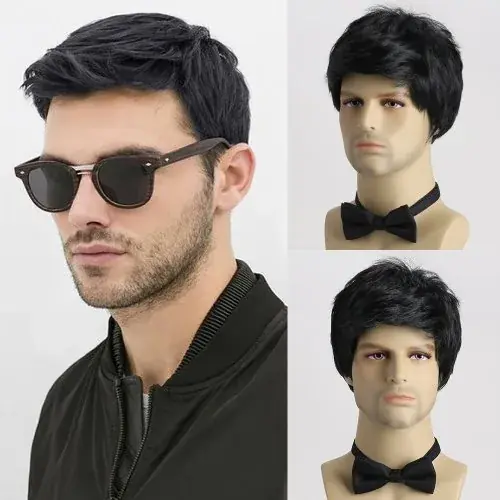 Image de Perruque Courte Bouclée Naturelle pour Homme