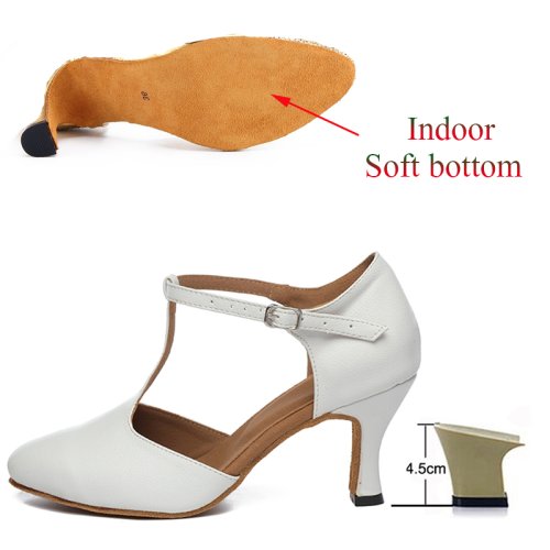 Afbeelding van Latin Dansschoenen Dames Salsa Tango Ballroom Party Sneakers Rood Wit Meisjes Hoge Hak Gesloten Teen Dansschoenen Jazz
