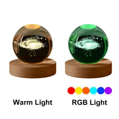 Image de Lampe Veilleuse Cosmos RGB - Boule de Cristal Lumineuse