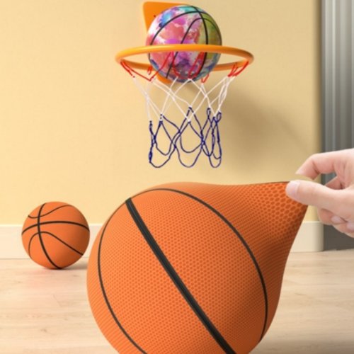 Imagen de Pelota de Baloncesto Silenciosa con Cubierta de Tela Suave y Espuma Elástica para Uso en Interiores - Ideal para Juegos Deportivos Sin Ruido