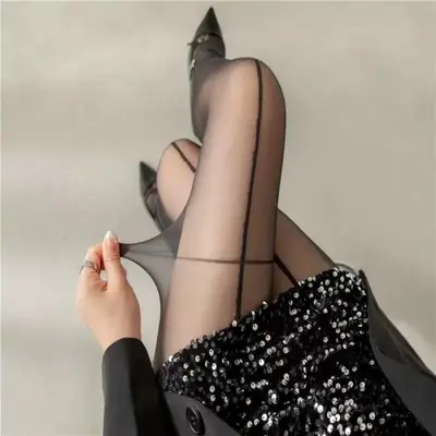 Image de Bas Transparent Slim Anti-Crochet - Protection Solaire & Style Élégant