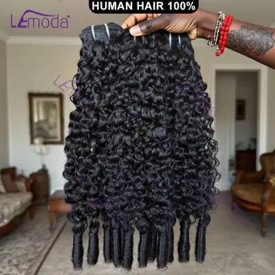 Image de Extensions de Cheveux Bouclés Naturels - Noir Vierge 15A