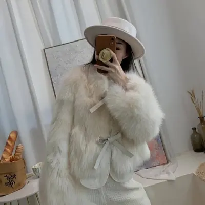 Image de Manteau Fourrure Fausse Renard Luxe Automne-Hiver