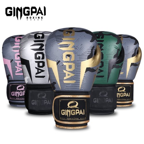 Imagen de Guantes de boxeo transpirables y resistentes al desgaste de cuero de alta calidad para entrenamiento Sanda, guantes de combate protectores gruesos
