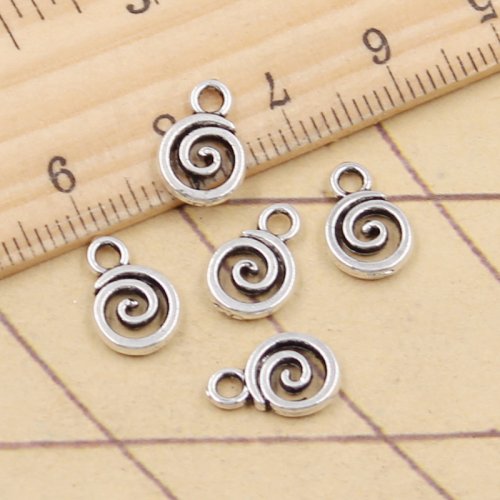 Image de Spirales Argentées 12x8mm - Pendentifs Vintage pour Bijoux DIY
