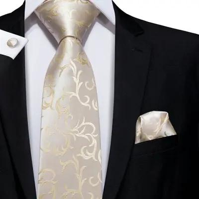 Image de Ensemble de Boutons de Manchette & Mouchoir Jacquard - Élégance Homme
