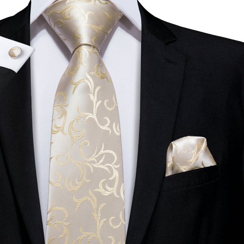 Image de Ensemble de Boutons de Manchette & Mouchoir Jacquard - Élégance Homme