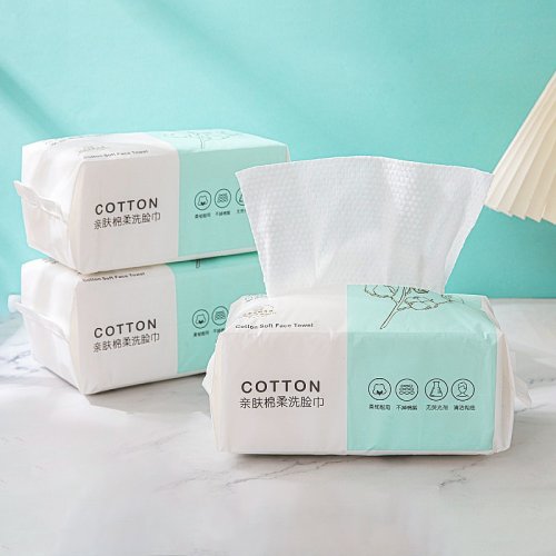 Zdjęcie Naturalne, jednorazowe ręczniki do twarzy z perłową bawełną – idealne do oczyszczania i usuwania makijażu w podróży