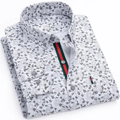 Image de Chemise Homme Floral Élégante 100% Coton