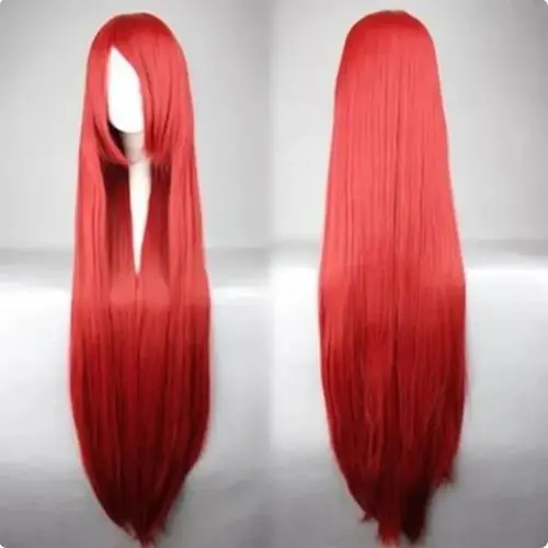 Image de Perruque Blanche Longue 100 cm - Cheveux Raides Synthétiques