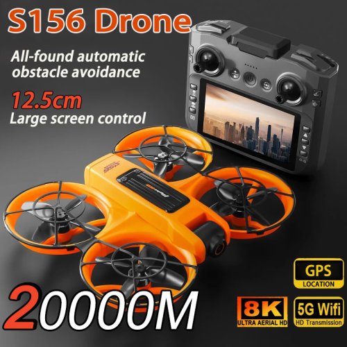Immagine di Drone S156 GPS con Doppia Fotocamera 8K HD, 360°, Motori Brushless, Evitamento Ostacoli e Controllo Remoto - Modello 2026
