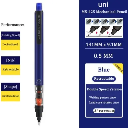 1 blauw potlood