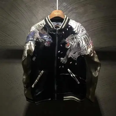 Image de Veste Homme Harajuku Imprimé Dragon & Tigre