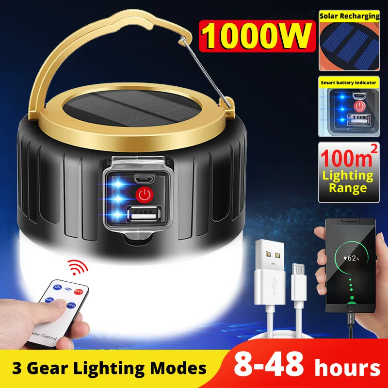 Draagbare campinglamp Power Bank LED-campinglantaarns Handheld waterdichte buitententlamp Oplaadbare schijnwerper Zaklamp