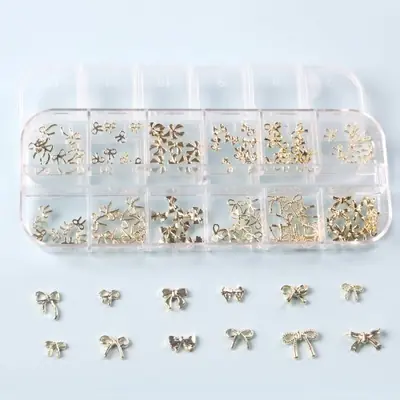 Image de Bijoux 3D pour Ongles - Nœuds Papillons & Rubans Argentés